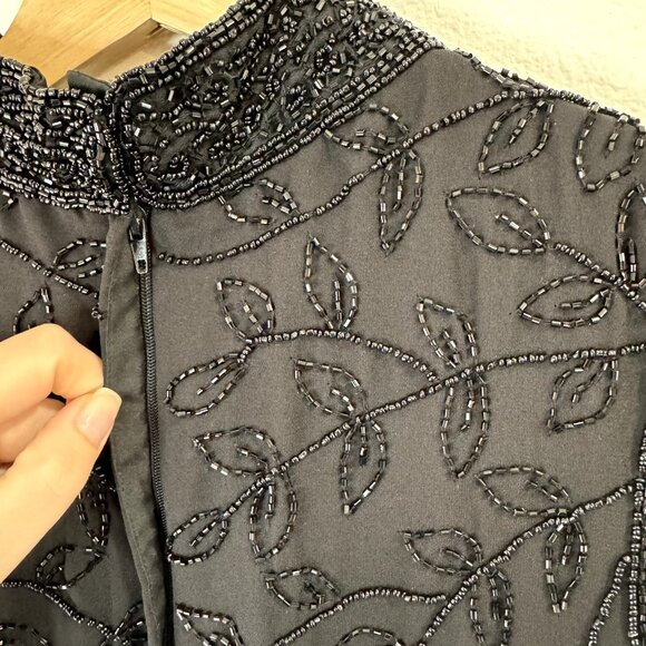 Vintage Y2K 90s Fashion Bug Shirt L Beaded Cheongsam Black Whimsygoth Asian - Picture 7 of 10